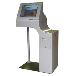 This attractive Desktop Kiosk, compact in design includes a fully integrated open architecture PC. Although unusually shaped this Kiosk is constructed using non-proprietary components, making maintenance no different to a standard PC.